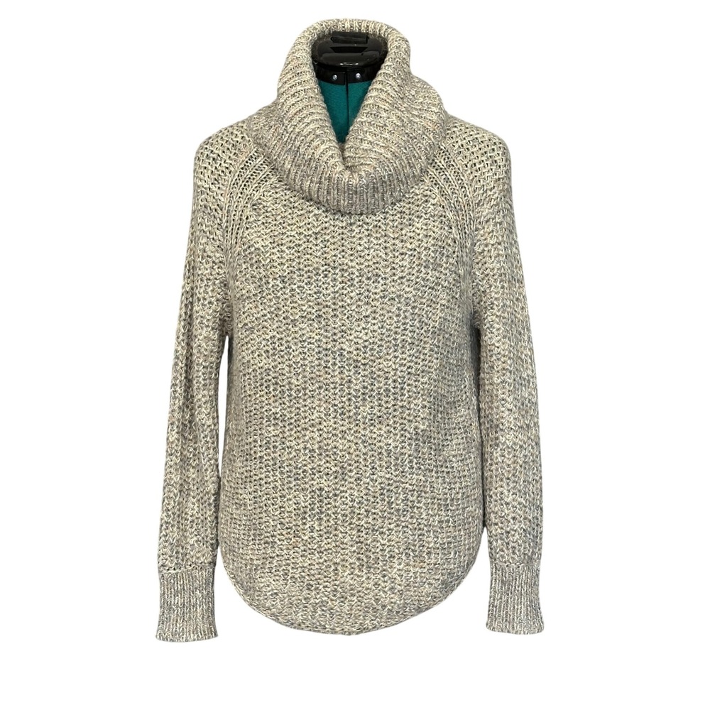 prAna Women Marled Cowl‎ Neck Chunky Knit Wool Alpaca Blend Sweater S W23190867